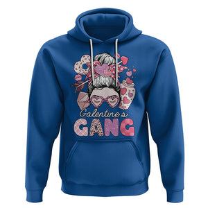 Galentine's Day Hoodie Galentines Gang Retro Messy Bun TS02 Royal Blue Printyourwear