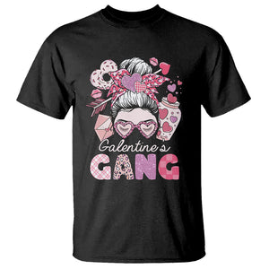 Galentine's Day T Shirt Galentines Gang Retro Messy Bun TS02 Black Printyourwear