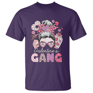 Galentine's Day T Shirt Galentines Gang Retro Messy Bun TS02 Purple Printyourwear