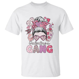 Galentine's Day T Shirt Galentines Gang Retro Messy Bun TS02 White Printyourwear