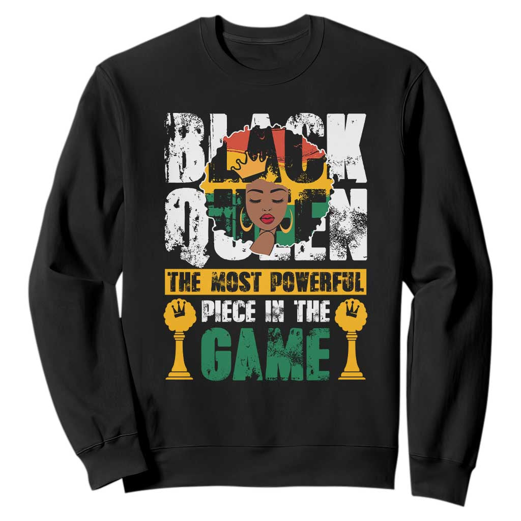 Black History Month Sweatshirt Black Queen The Most Powerful Piece In The Game Black Pride TS02 Black Printyourwear