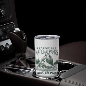 Protect Our National Parks Tumbler Cup Parks Not Profits Retro Bear Nature Graphic TS02 Print Your Wear