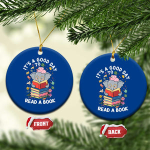 Its A Good Day To Read Book Ceramic Ornament Cute Elephant Reading Across America TS02 1pc Blue Print Your Wear