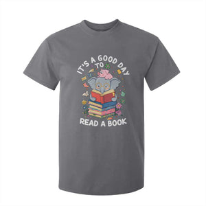 Its A Good Day To Read Book T Shirt For Kid Cute Elephant Reading Across America TS02 Charcoal Print Your Wear