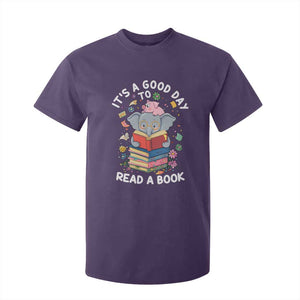 Its A Good Day To Read Book T Shirt For Kid Cute Elephant Reading Across America TS02 Purple Print Your Wear