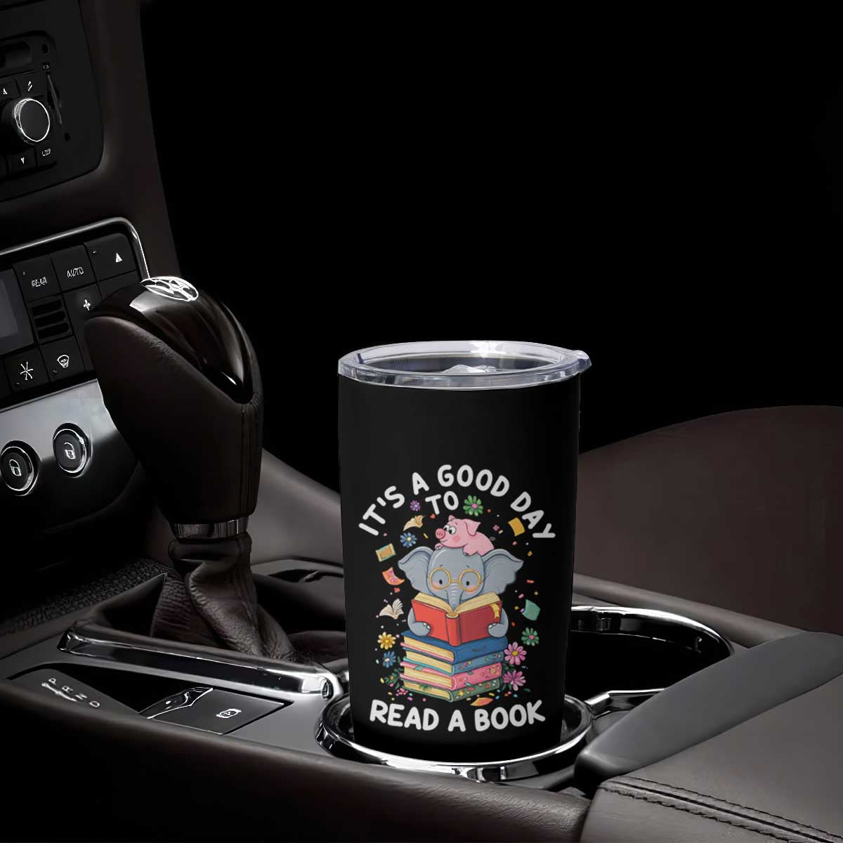 Its A Good Day To Read Book Tumbler Cup Cute Elephant Reading Across America TS02 Print Your Wear