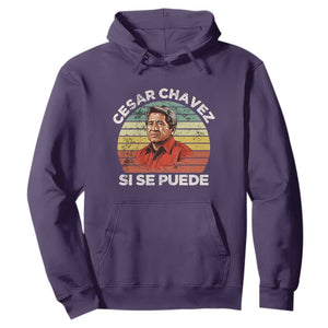 Cesar Chavez Hoodie Si Se Puede Mexican Hispanic Heritage Month Vintage TS02 Purple Print Your Wear