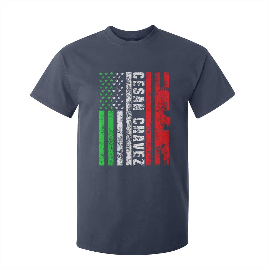 Cesar Chavez T Shirt For Kid American Mexican Flag Patriotic Mexico Distressed TS02 Navy Print Your Wear