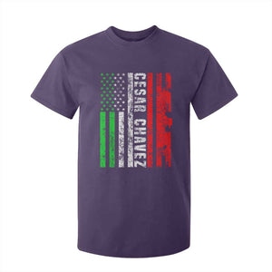 Cesar Chavez T Shirt For Kid American Mexican Flag Patriotic Mexico Distressed TS02 Purple Print Your Wear