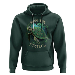 Ocean Day Hoodie Save The Turtles Sea Life TS02 Dark Forest Green Printyourwear