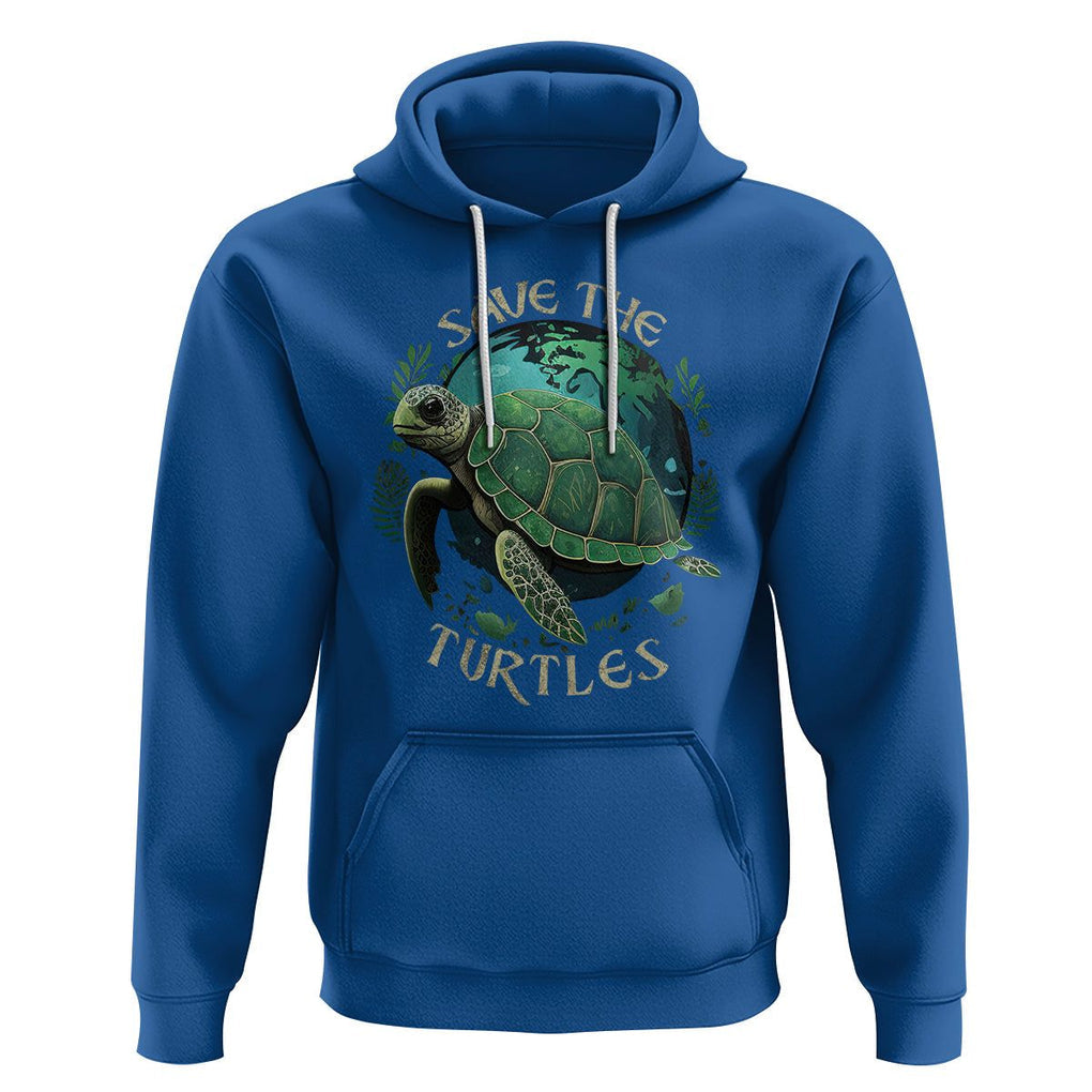 Ocean Day Hoodie Save The Turtles Sea Life TS02 Royal Blue Printyourwear