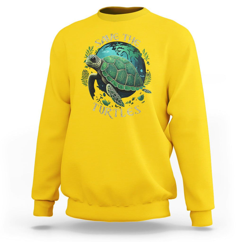 Ocean Day Sweatshirt Save The Turtles Sea Life TS02 Daisy Printyourwear