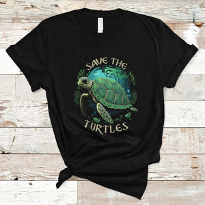 Ocean Day T Shirt Save The Turtles Sea Life TS02 Black Printyourwear