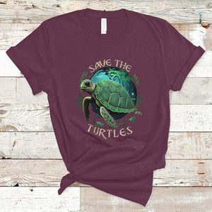 Ocean Day T Shirt Save The Turtles Sea Life TS02 Maroon Printyourwear