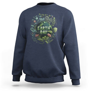 Earth Day Sweatshirt Green Planet TS02 Navy Printyourwear