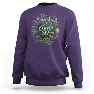 Earth Day Sweatshirt Green Planet TS02 Purple Printyourwear