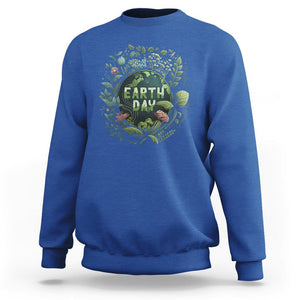 Earth Day Sweatshirt Green Planet TS02 Royal Blue Printyourwear