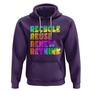 Earth Day Hoodie Recycle Reuse Renew Rethink The Four Rs TS02 Purple Printyourwear