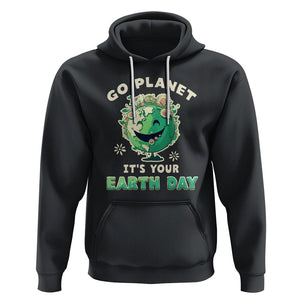 Earth Day Hoodie Go Planet It's Your Birthday Retro Groovy TS02 Black Printyourwear