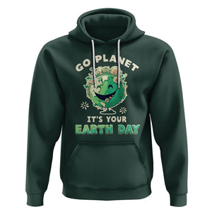 Earth Day Hoodie Go Planet It's Your Birthday Retro Groovy TS02 Dark Forest Green Printyourwear