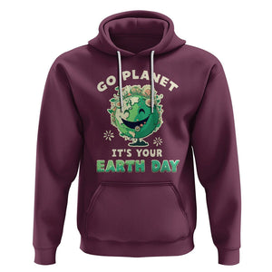 Earth Day Hoodie Go Planet It's Your Birthday Retro Groovy TS02 Maroon Printyourwear