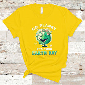 Earth Day T Shirt Go Planet It's Your Birthday Retro Groovy TS02 Daisy Printyourwear