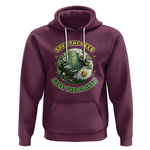 Earth Day Hoodie Save The Bees Save The Planet Beekeeper TS02 Maroon Printyourwear