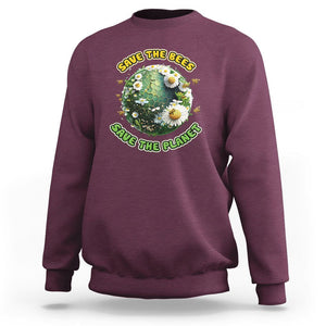 Earth Day Sweatshirt Save The Bees Save The Planet Beekeeper TS02 Maroon Printyourwear