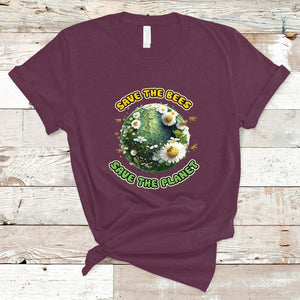 Earth Day T Shirt Save The Bees Save The Planet Beekeeper TS02 Maroon Printyourwear