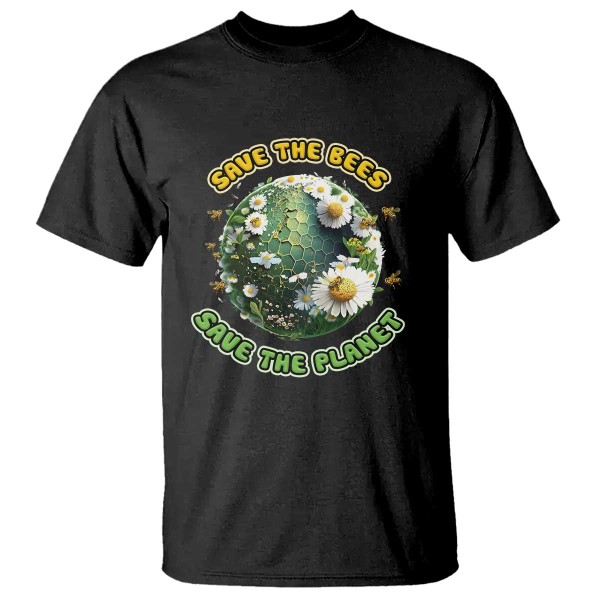 Earth Day T Shirt Save The Bees Save The Planet Beekeeper TS02 Black Printyourwear