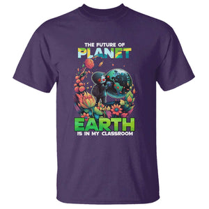 Teacher Earth Day T Shirt The Future Of Planet Is In My Classroom Cute Kids TS02 Purple Printyourwear