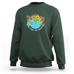 Earth Day Sweatshirt Make Everyday Green Planet TS02 Dark Forest Green Printyourwear