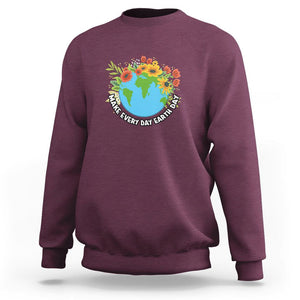 Earth Day Sweatshirt Make Everyday Green Planet TS02 Maroon Printyourwear