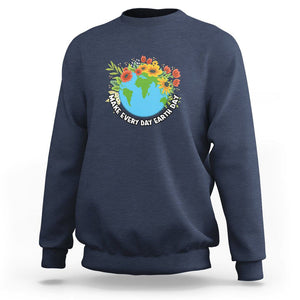 Earth Day Sweatshirt Make Everyday Green Planet TS02 Navy Printyourwear