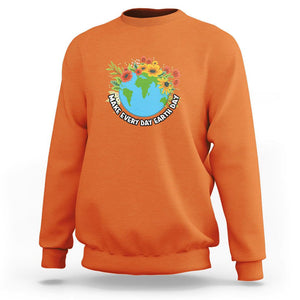 Earth Day Sweatshirt Make Everyday Green Planet TS02 Orange Printyourwear