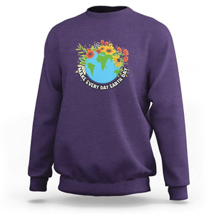 Earth Day Sweatshirt Make Everyday Green Planet TS02 Purple Printyourwear