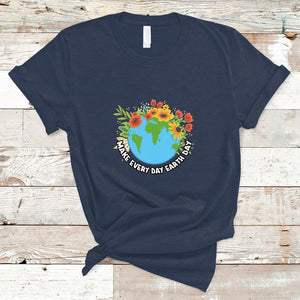 Earth Day T Shirt Make Everyday Green Planet TS02 Navy Printyourwear