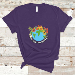 Earth Day T Shirt Make Everyday Green Planet TS02 Purple Printyourwear