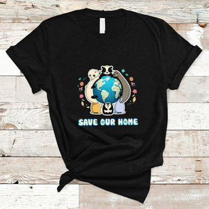 Earth Day T Shirt Wildlife Save Our Home Animals TS02 Black Printyourwear