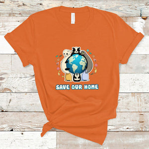 Earth Day T Shirt Wildlife Save Our Home Animals TS02 Orange Printyourwear