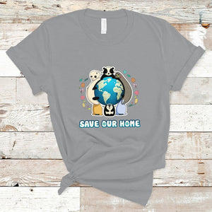 Earth Day T Shirt Wildlife Save Our Home Animals TS02 Sport Gray Printyourwear