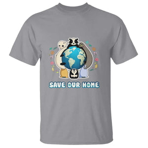 Earth Day T Shirt Wildlife Save Our Home Animals TS02 Sport Gray Printyourwear