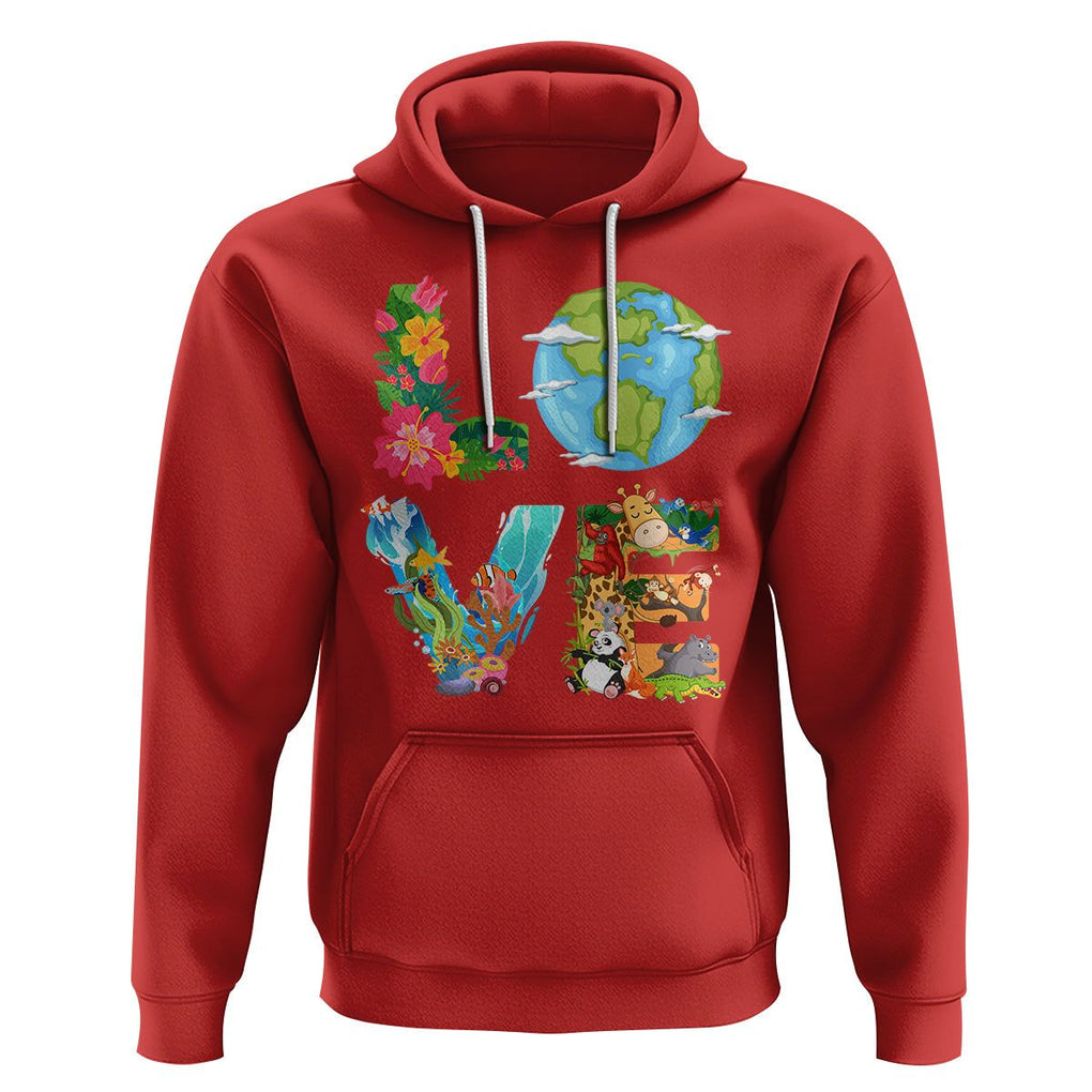 Love Earth Hoodie Mother Go Planet Ocean Wildlife Protection TS02 Red ...