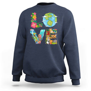 Love Earth Sweatshirt Mother Go Planet Ocean Wildlife Protection TS02 Navy Printyourwear