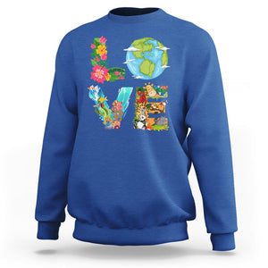 Love Earth Sweatshirt Mother Go Planet Ocean Wildlife Protection TS02 Royal Blue Printyourwear