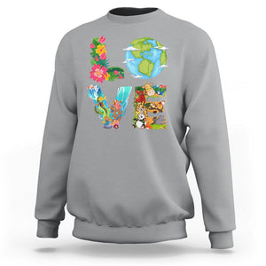Love Earth Sweatshirt Mother Go Planet Ocean Wildlife Protection TS02 Sport Gray Printyourwear