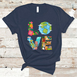 Love Earth T Shirt Mother Go Planet Ocean Wildlife Protection TS02 Navy Printyourwear