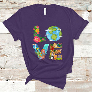 Love Earth T Shirt Mother Go Planet Ocean Wildlife Protection TS02 Purple Printyourwear