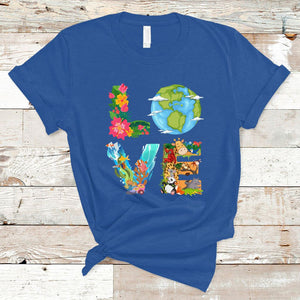 Love Earth T Shirt Mother Go Planet Ocean Wildlife Protection TS02 Royal Blue Printyourwear