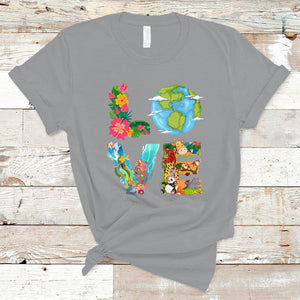 Love Earth T Shirt Mother Go Planet Ocean Wildlife Protection TS02 Sport Gray Printyourwear